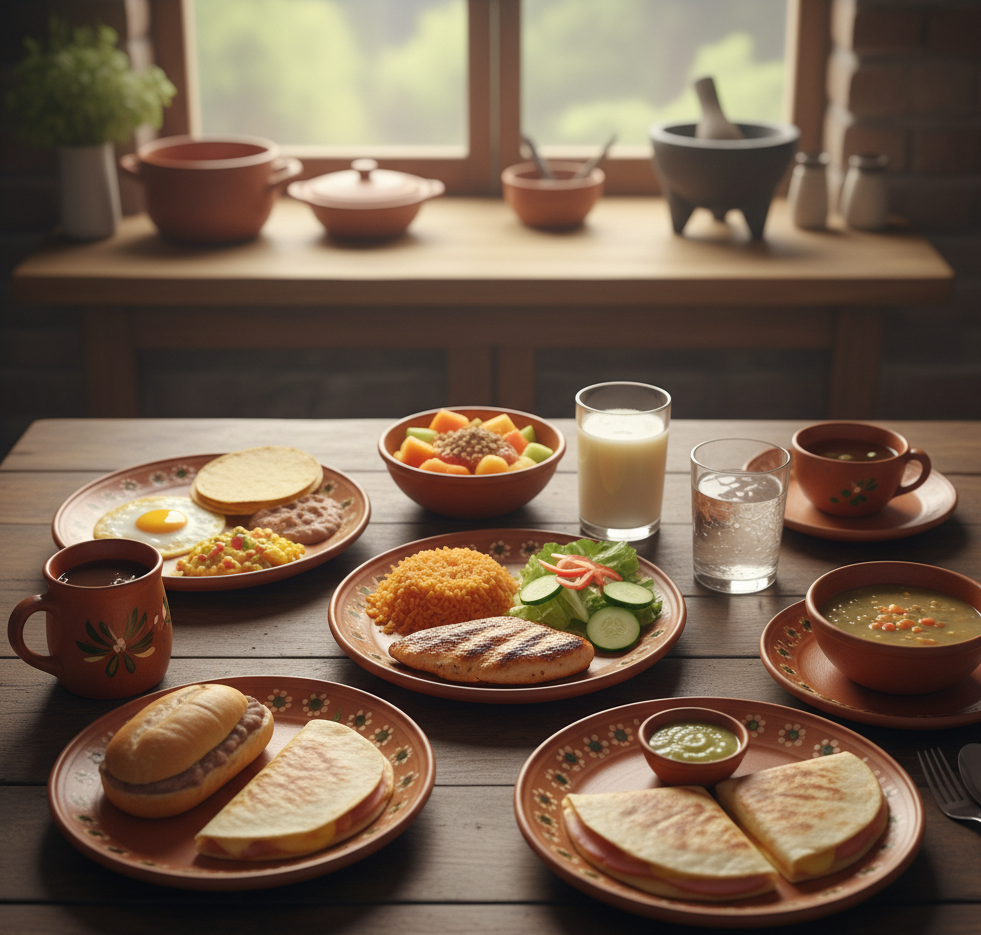 ¿Cuáles son las 5 comidas del día?