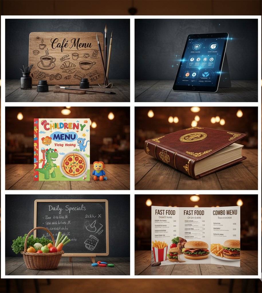 ¿Cuáles son los tipos de menú?